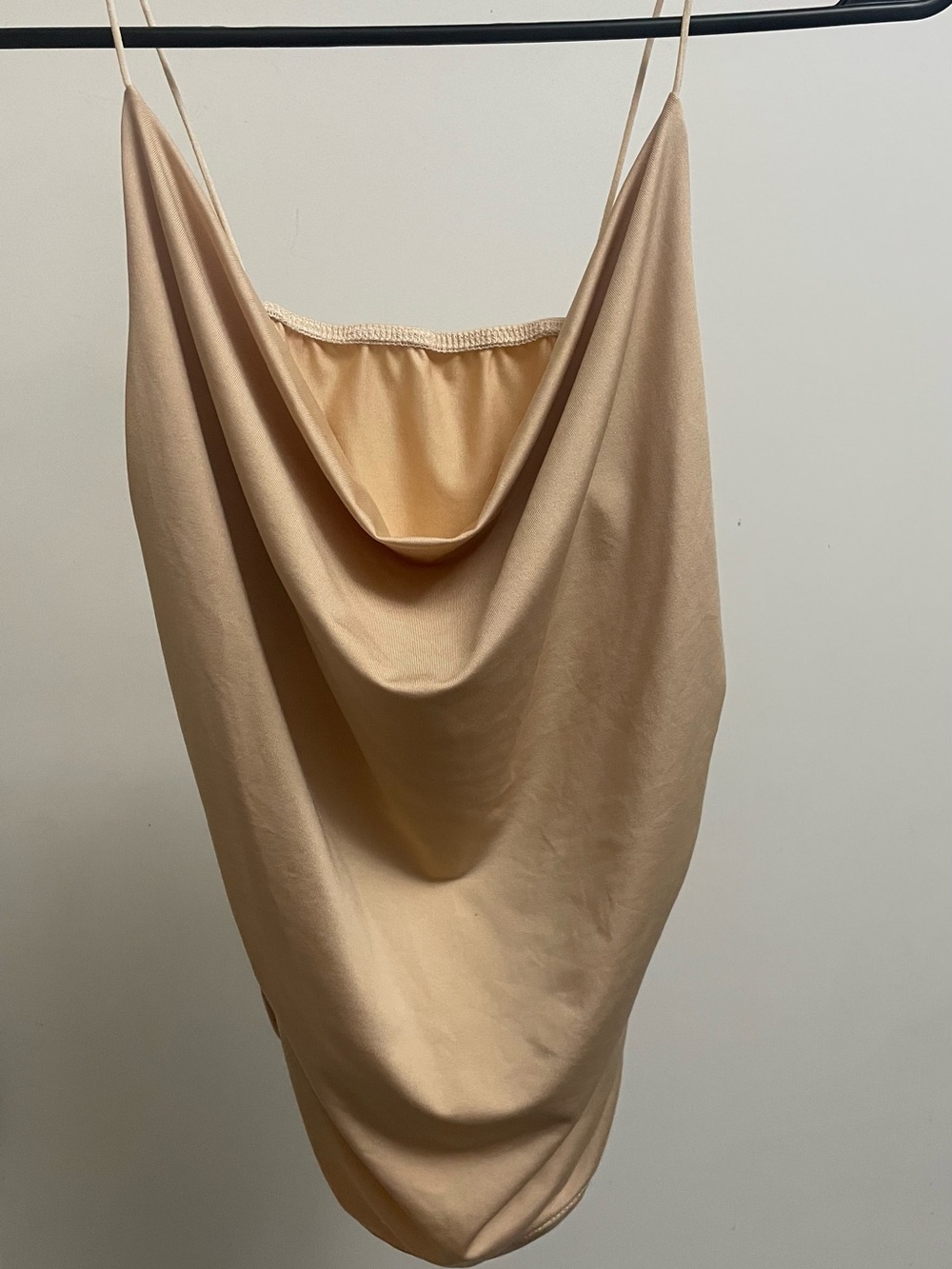 SHEIN Nude Satin-Look Cowl Neck Slip Top
